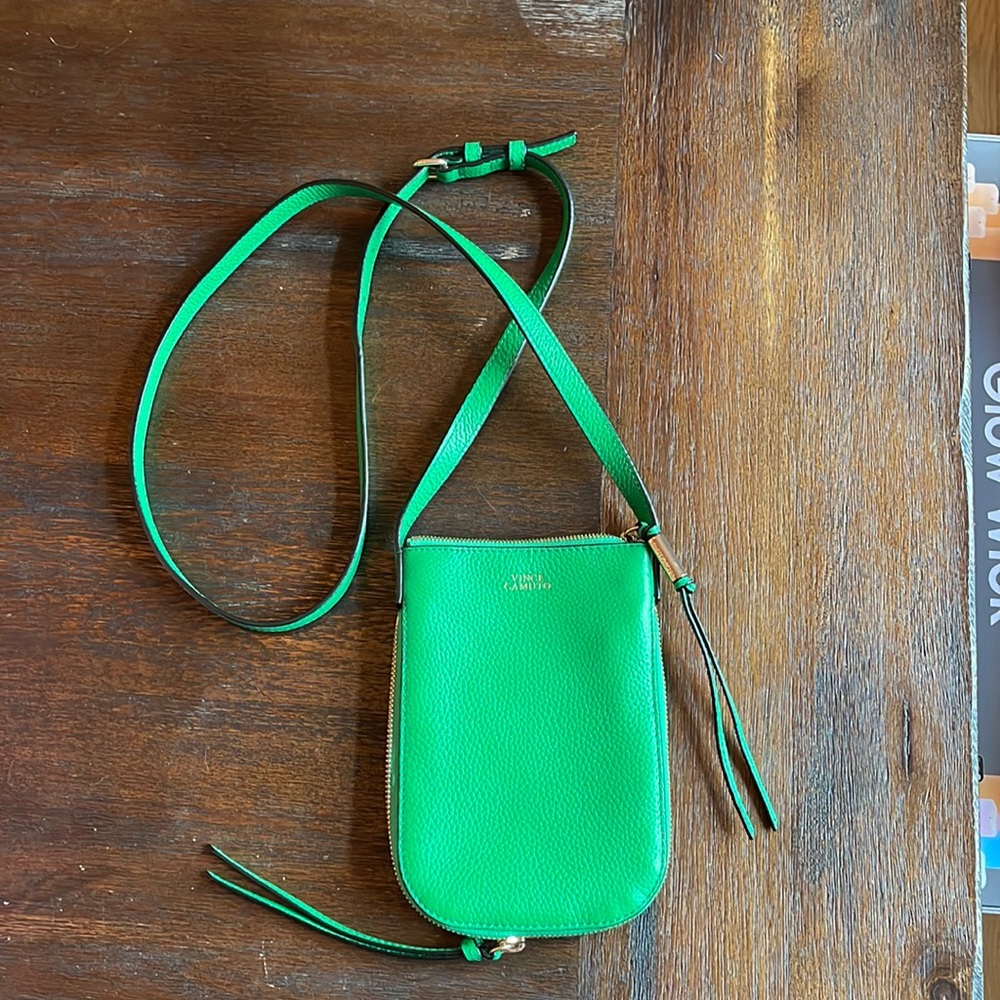 Green Vince Camuto crossbody leather bag